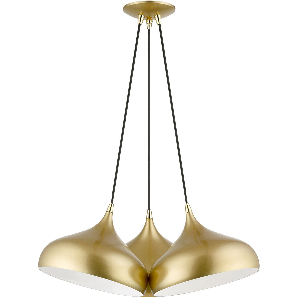 Amador 3 Light 25 inch Soft Gold with Polished Brass Accents Cluster Pendant Ceiling Light