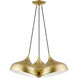 Amador 3 Light 25 inch Soft Gold with Polished Brass Accents Cluster Pendant Ceiling Light