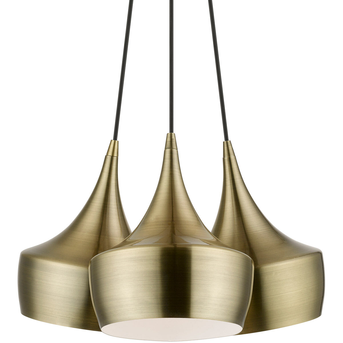 Waldorf 3 Light 21 inch Antique Brass Cluster Pendant Ceiling Light