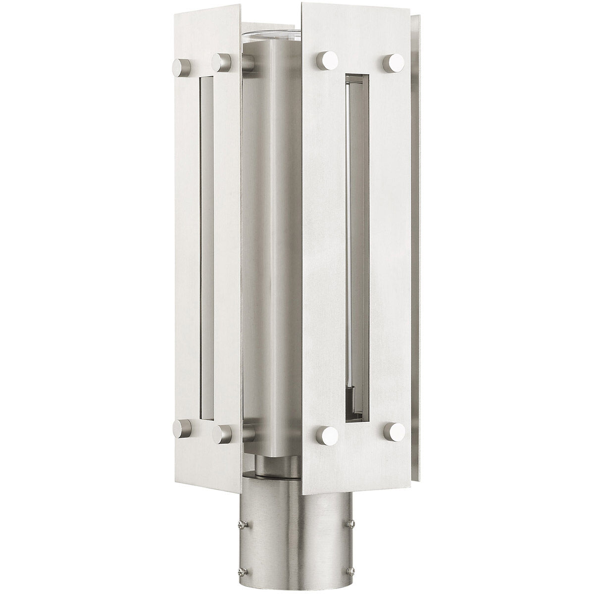 Utrecht 1 Light 16 inch Brushed Nickel Accents Outdoor Post Top Lantern