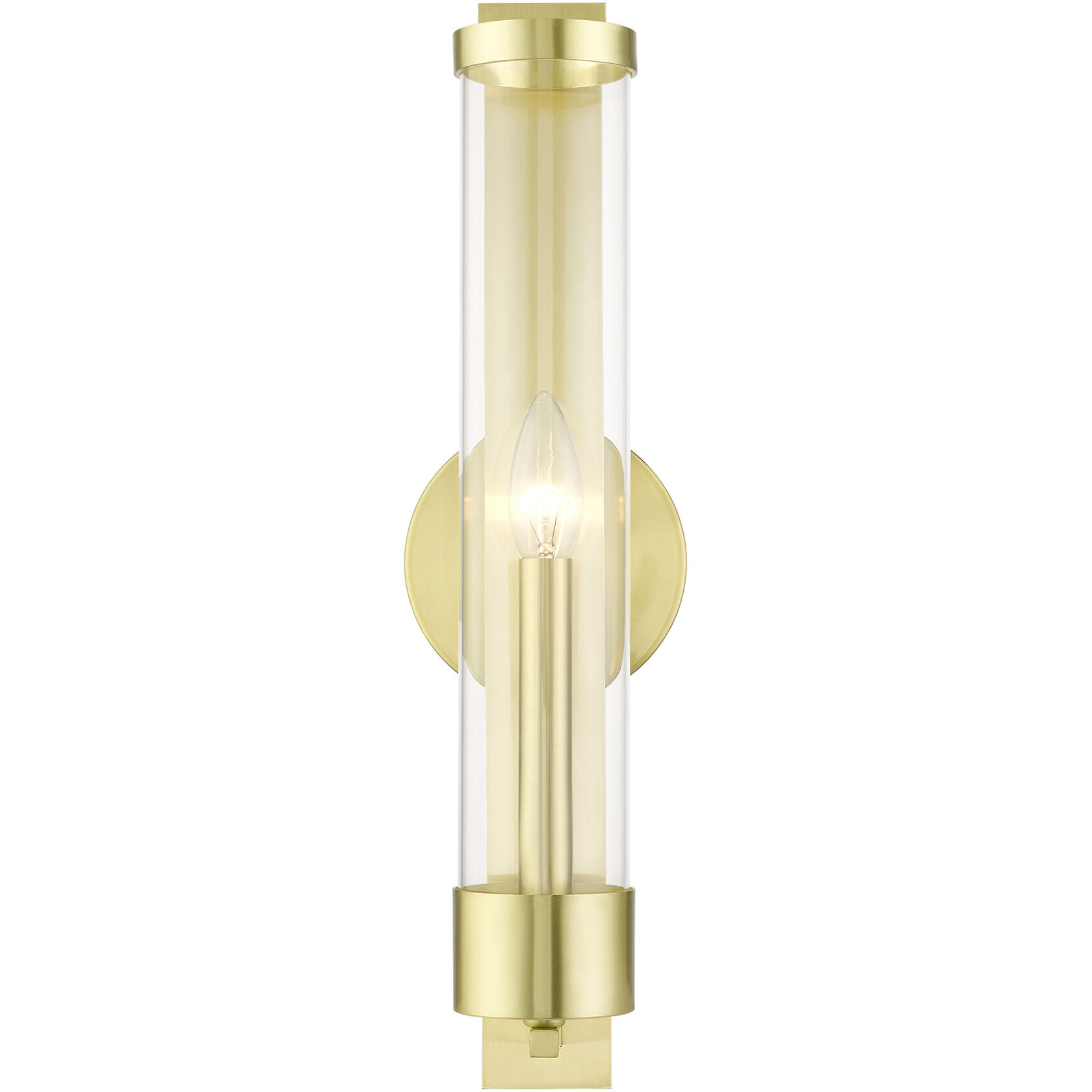 Castleton 1 Light 5 inch Satin Brass Single Sconce Wall Light, Tall