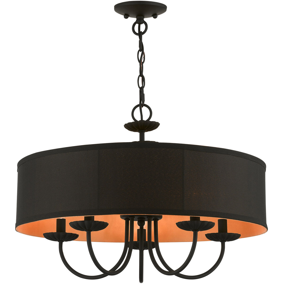 Winchester 5 Light 23 inch Black Pendant Chandelier Ceiling Light
