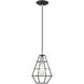 Geometric 1 Light 8 inch Black Mini Pendant Ceiling Light