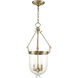 Jefferson 3 Light 12 inch Antique Brass Chain Lantern