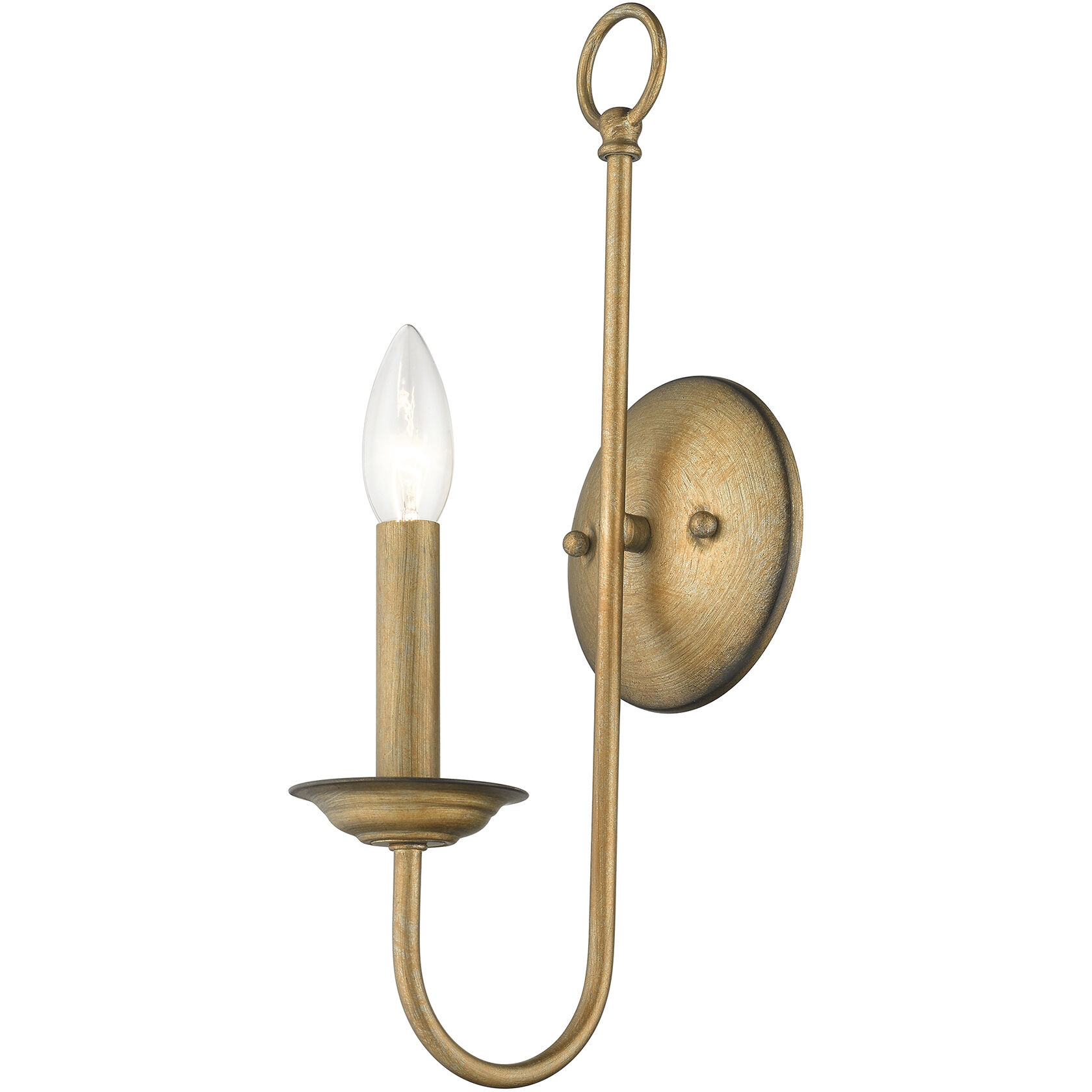 Estate 1 Light 5 inch Antique Gold Leaf Wall Sconce Wall Light, Single