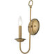 Estate 1 Light 5 inch Antique Gold Leaf Wall Sconce Wall Light, Single