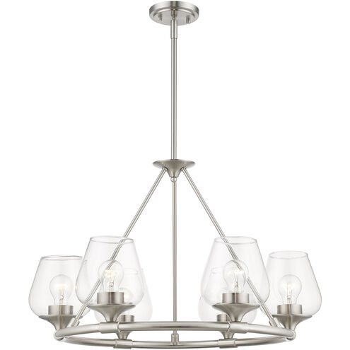 Willow 6 Light 26 inch Brushed Nickel Chandelier Ceiling Light