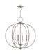 Milania 6 Light 25 inch Brushed Nickel Chandelier Ceiling Light