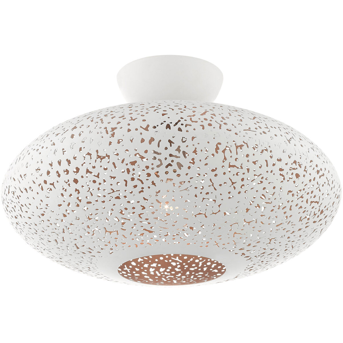 Charlton 1 Light 16 inch White with Brushed Nickel Accents Semi Flush Ceiling Light