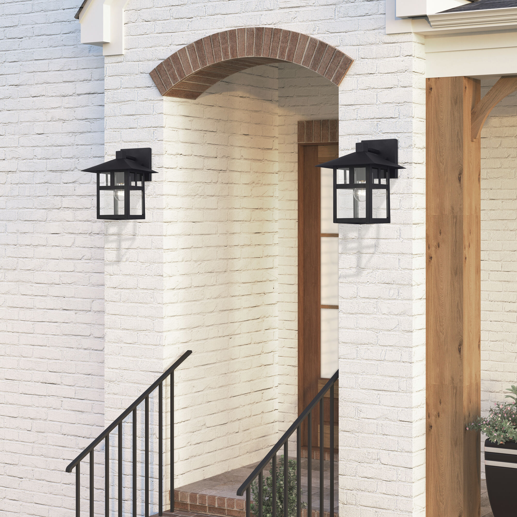 Crestlake 1 Light 11.5 inch Textured Black Outdoor Wall Lantern