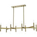 Copenhagen 8 Light 40 inch Antique Brass Linear Chandelier Ceiling Light