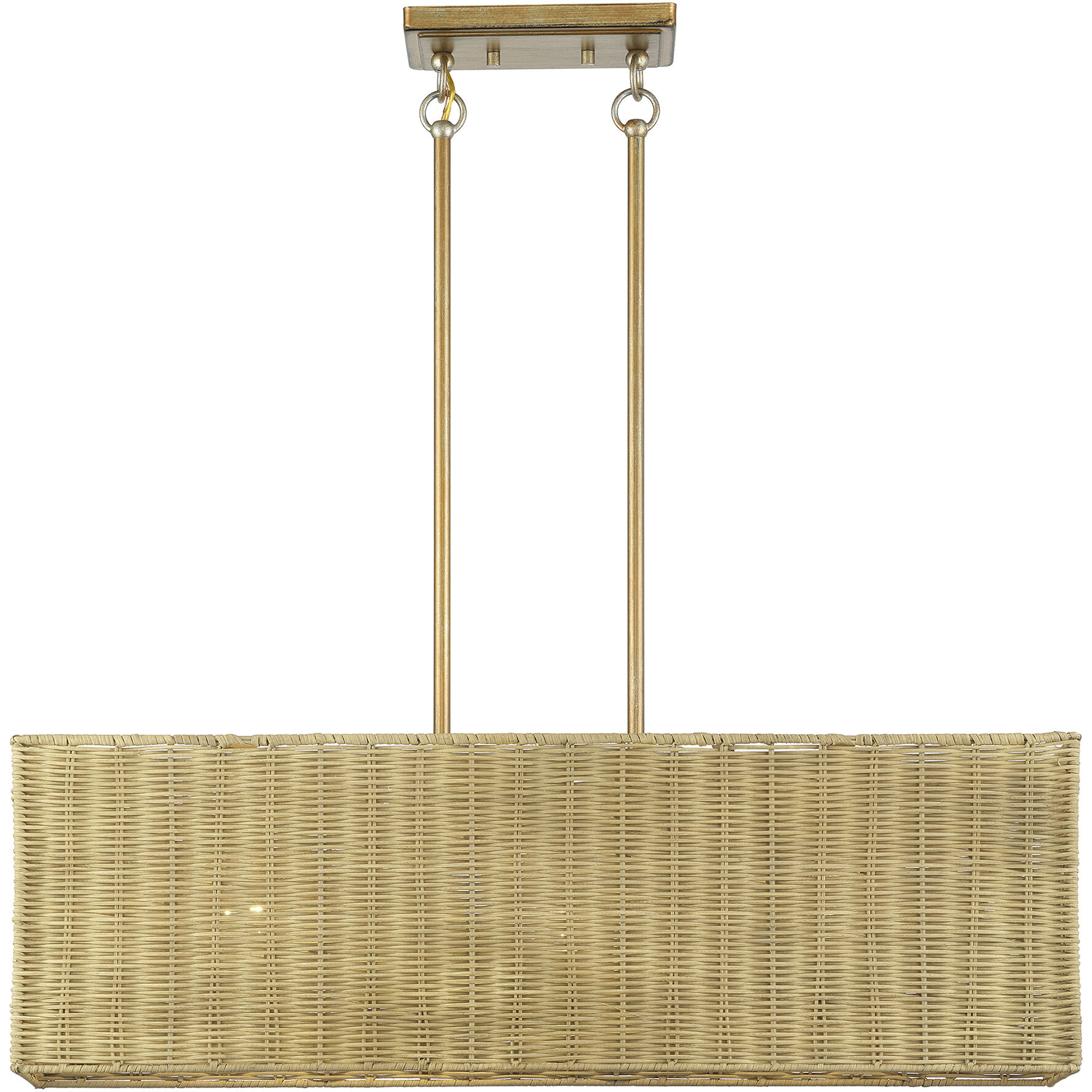 Weavington 3 Light 30 inch Antique Gold Leaf Linear Chandelier Ceiling Light, Medium