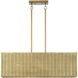 Weavington 3 Light 30 inch Antique Gold Leaf Linear Chandelier Ceiling Light, Medium