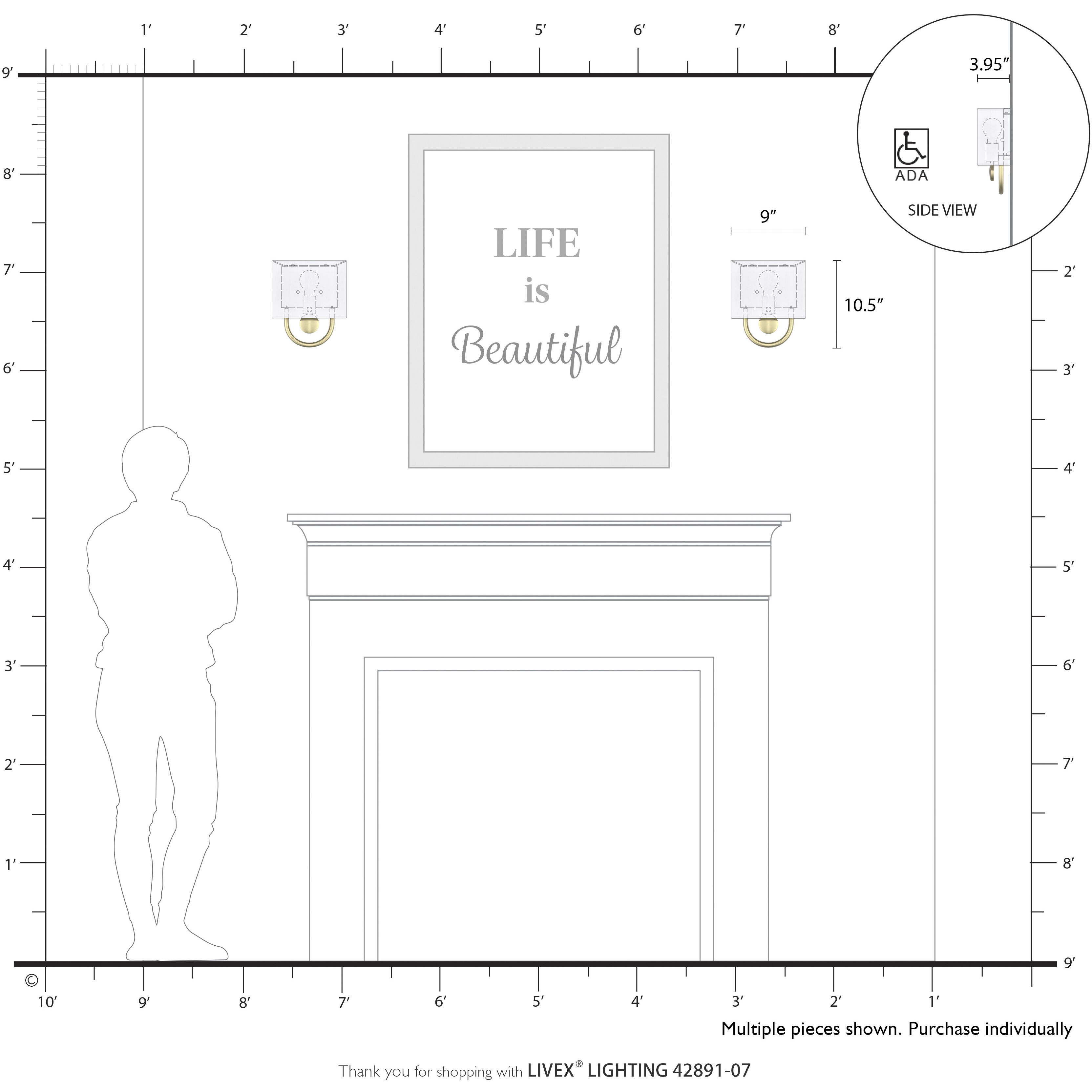 Stratton 1 Light 9 inch Bronze ADA Wall Sconce Wall Light