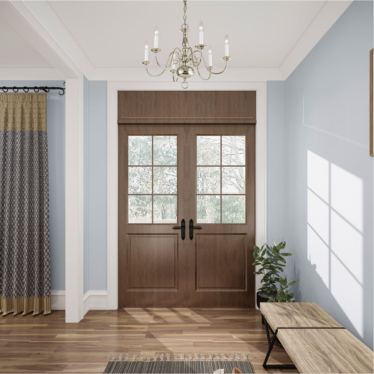 Williamsburgh 6 Light 24 inch Polished Nickel Chandelier Ceiling Light