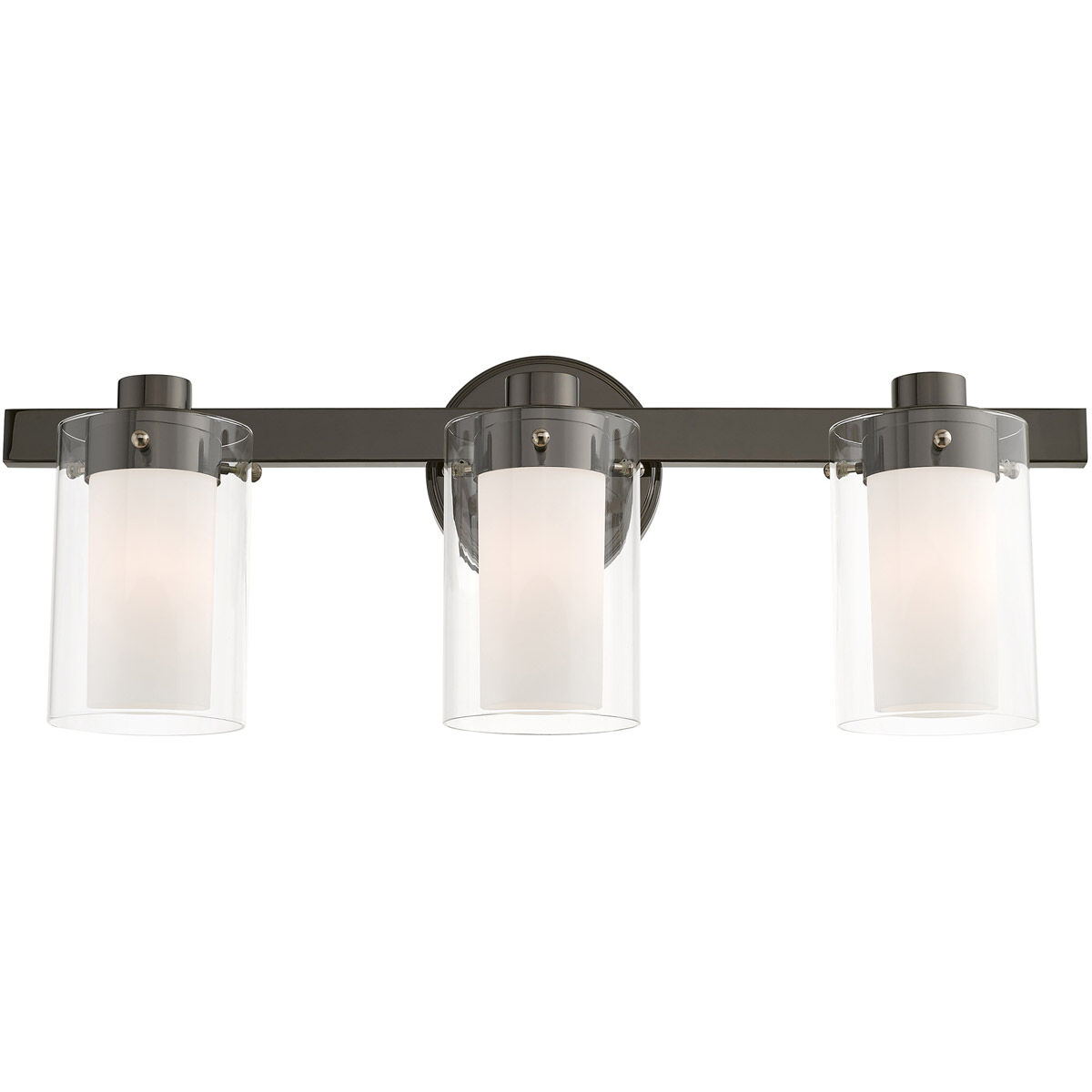 Manhattan 3 Light 23 inch Polished Black Chrome Vanity Sconce Wall Light