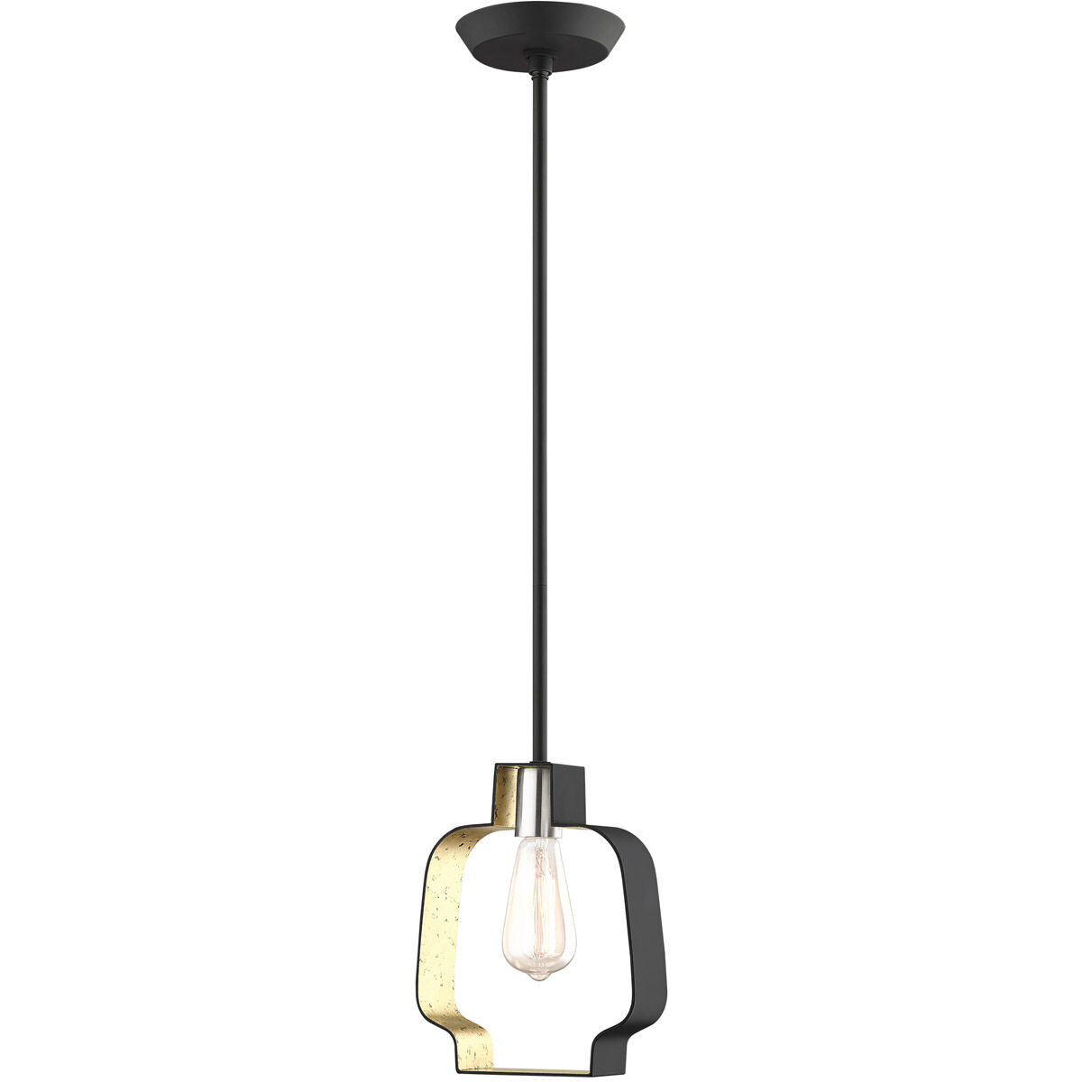 Meadowbrook 1 Light 8 inch Black with Brushed Nickel Accents Pendant Ceiling Light