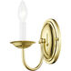 Home Basics 1 Light 4 inch Polished Brass Wall Sconce Wall Light