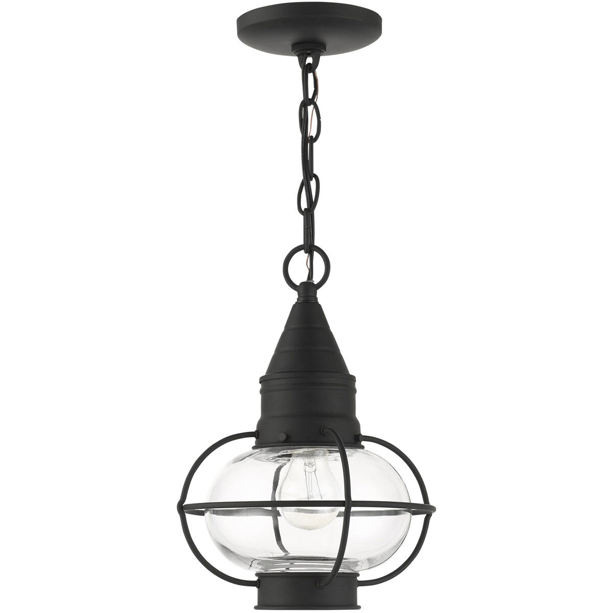Newburyport 1 Light 9 inch Black Outdoor Pendant Lantern
