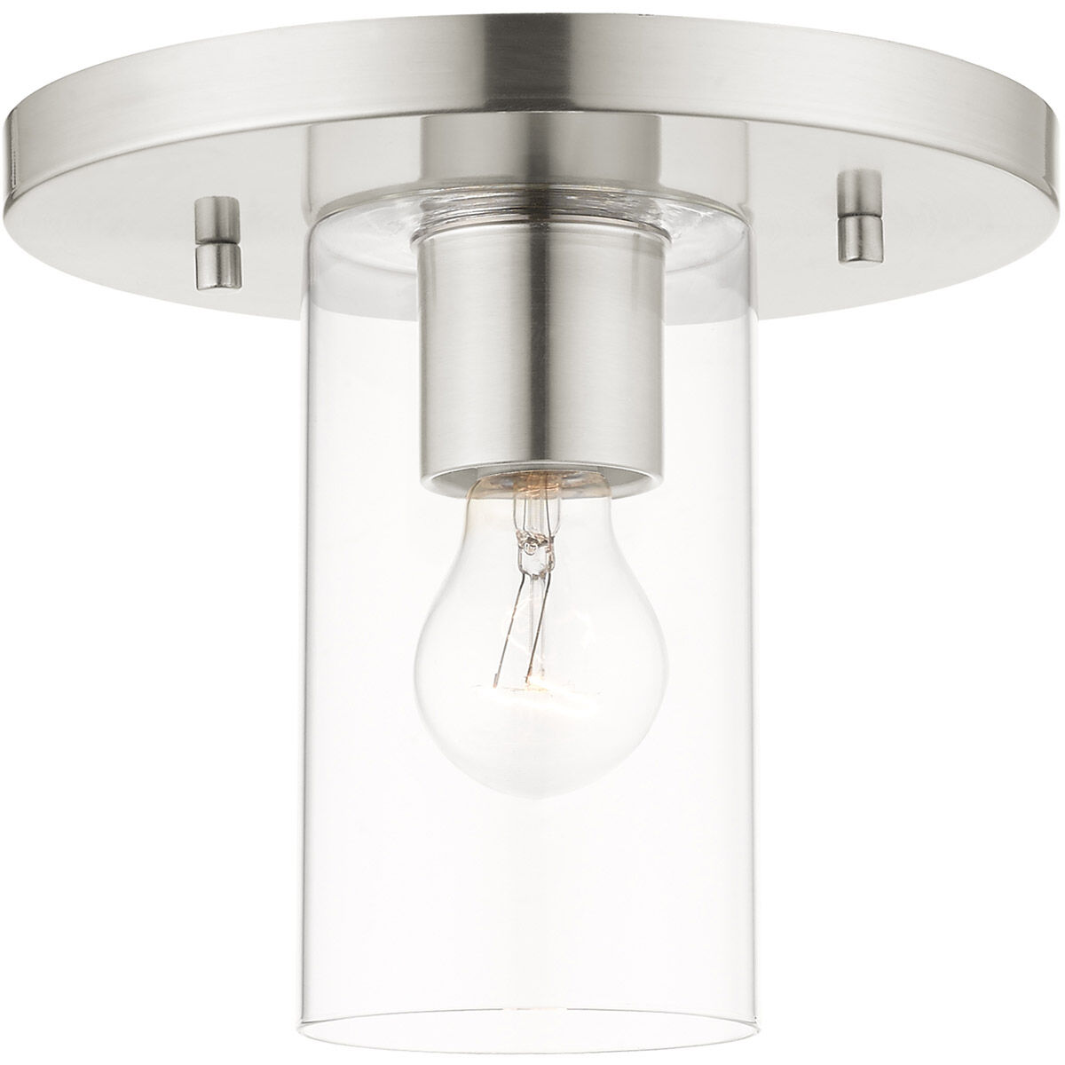 Zurich 1 Light 9 inch Brushed Nickel Flush Mount Ceiling Light