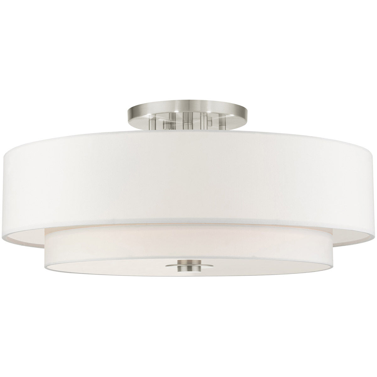Meridian 6 Light 30 inch Brushed Nickel Semi Flush Ceiling Light 