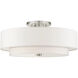 Meridian 6 Light 30 inch Brushed Nickel Semi Flush Ceiling Light 