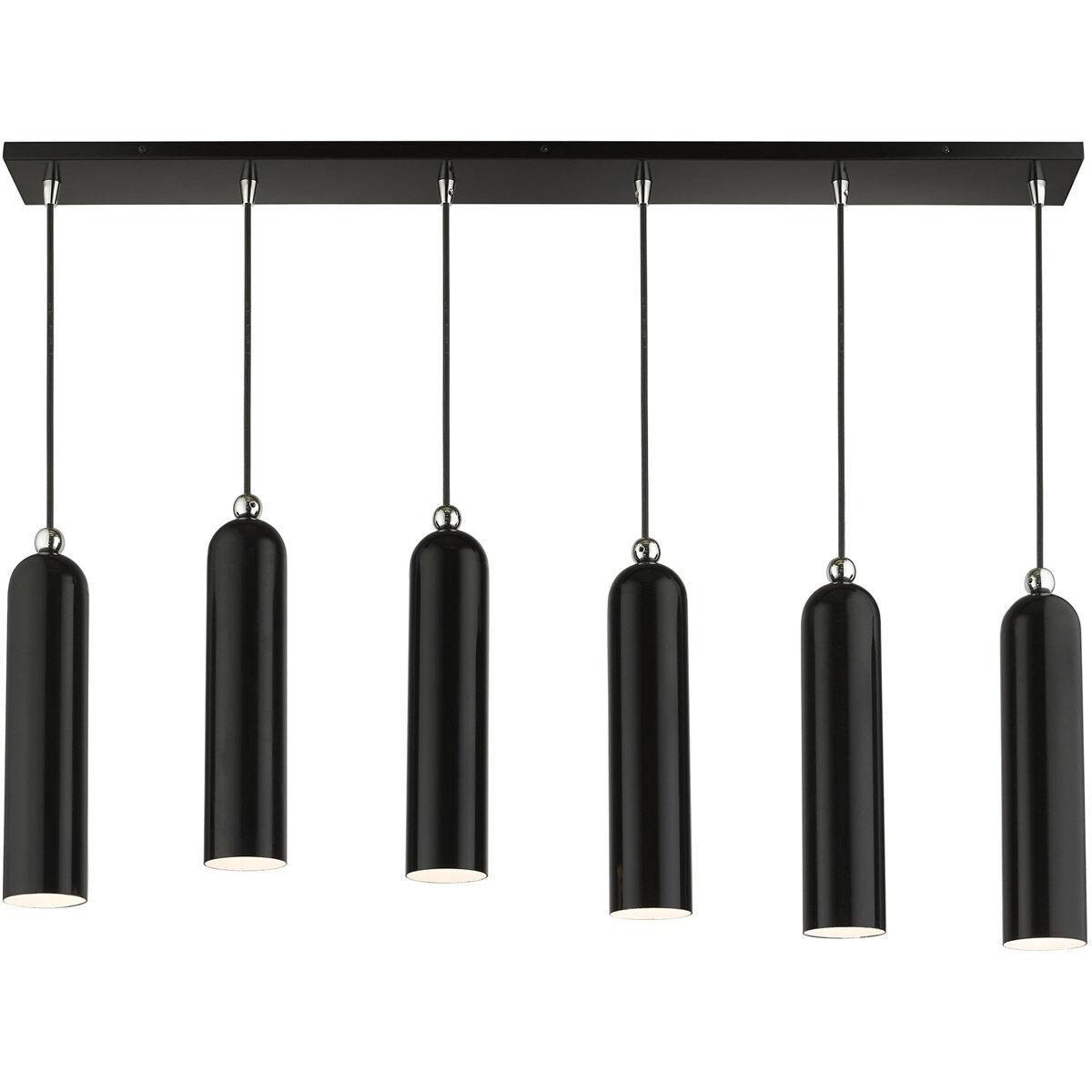 Ardmore 6 Light 44 inch Shiny Black Linear Pendant Ceiling Light