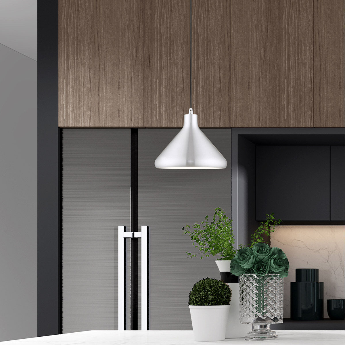 Allison 1 Light 10.5 inch Brushed Aluminum Mini Pendant Ceiling Light