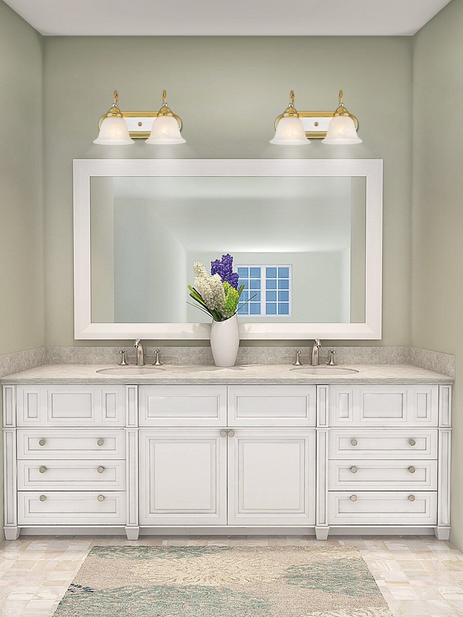 Belmont 2 Light 14 inch Polished Chrome & Polished Brass Bath Vanity Wall Light