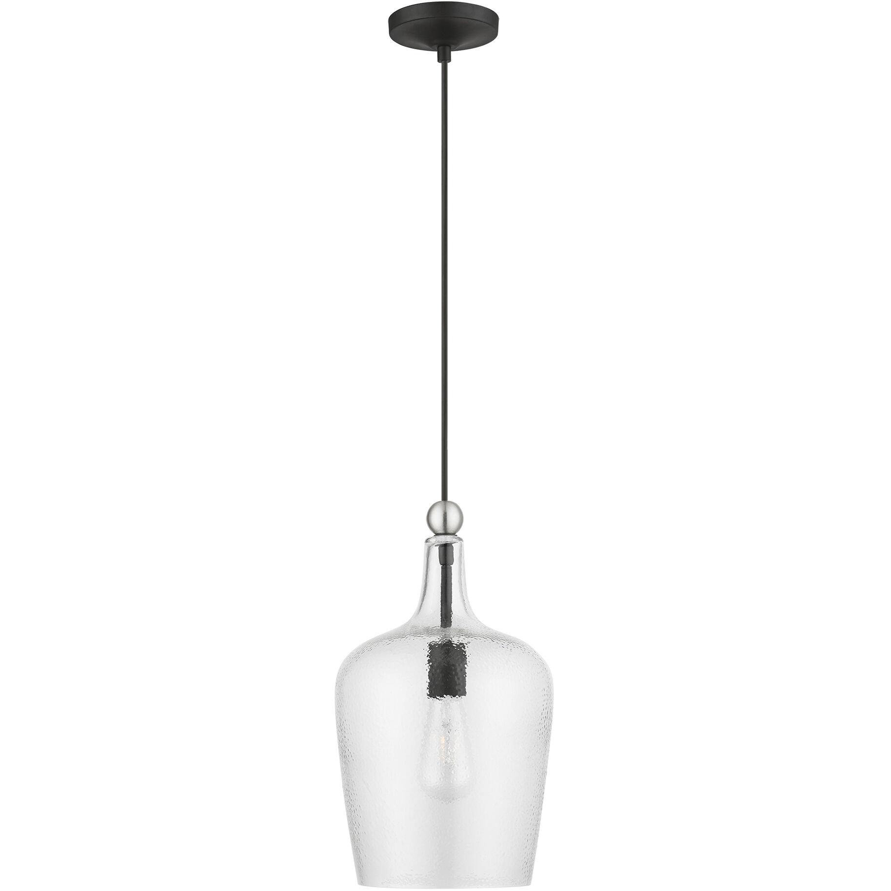 Avery 1 Light 9.25 inch Black with Brushed Nickel Accent Single Pendant Ceiling Light, Single