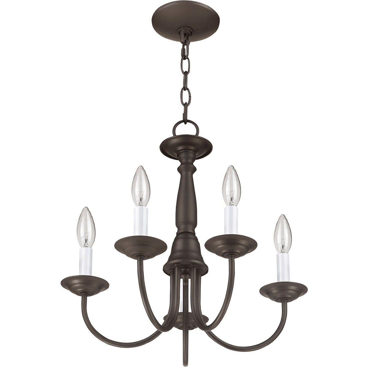 Home Basics 5 Light 18 inch Bronze Chandelier Ceiling Light