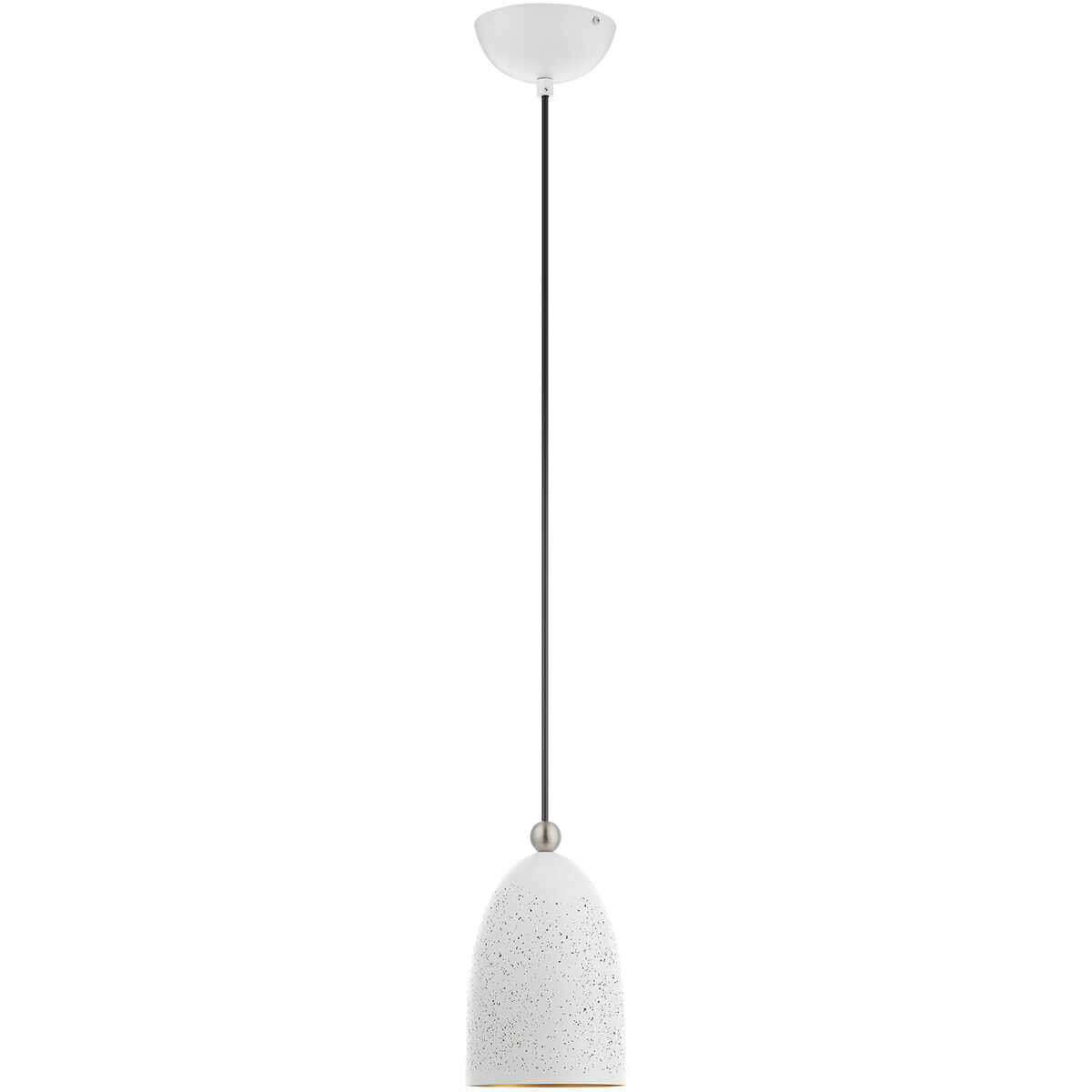 Arlington 1 Light 6 inch White with Brushed Nickel Accents Pendant Ceiling Light