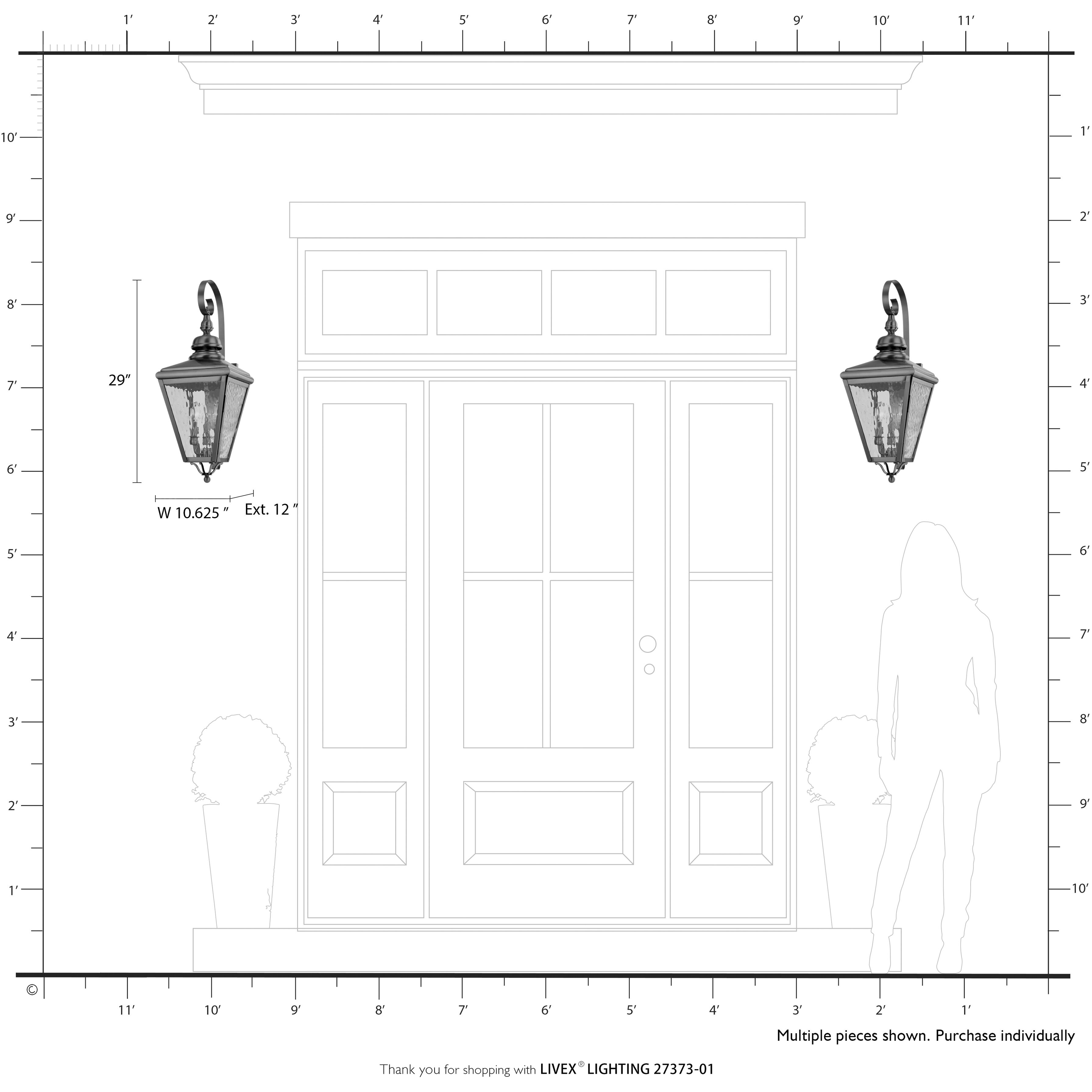 Adams 3 Light 10.63 inch Antique Brass with Brushed Nickel Finish Cluster Outdoor Large Wall Lantern Wall Light