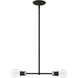 Lansdale 2 Light 14 inch Black with Brushed Nickel Accents Linear Chandelier Ceiling Light