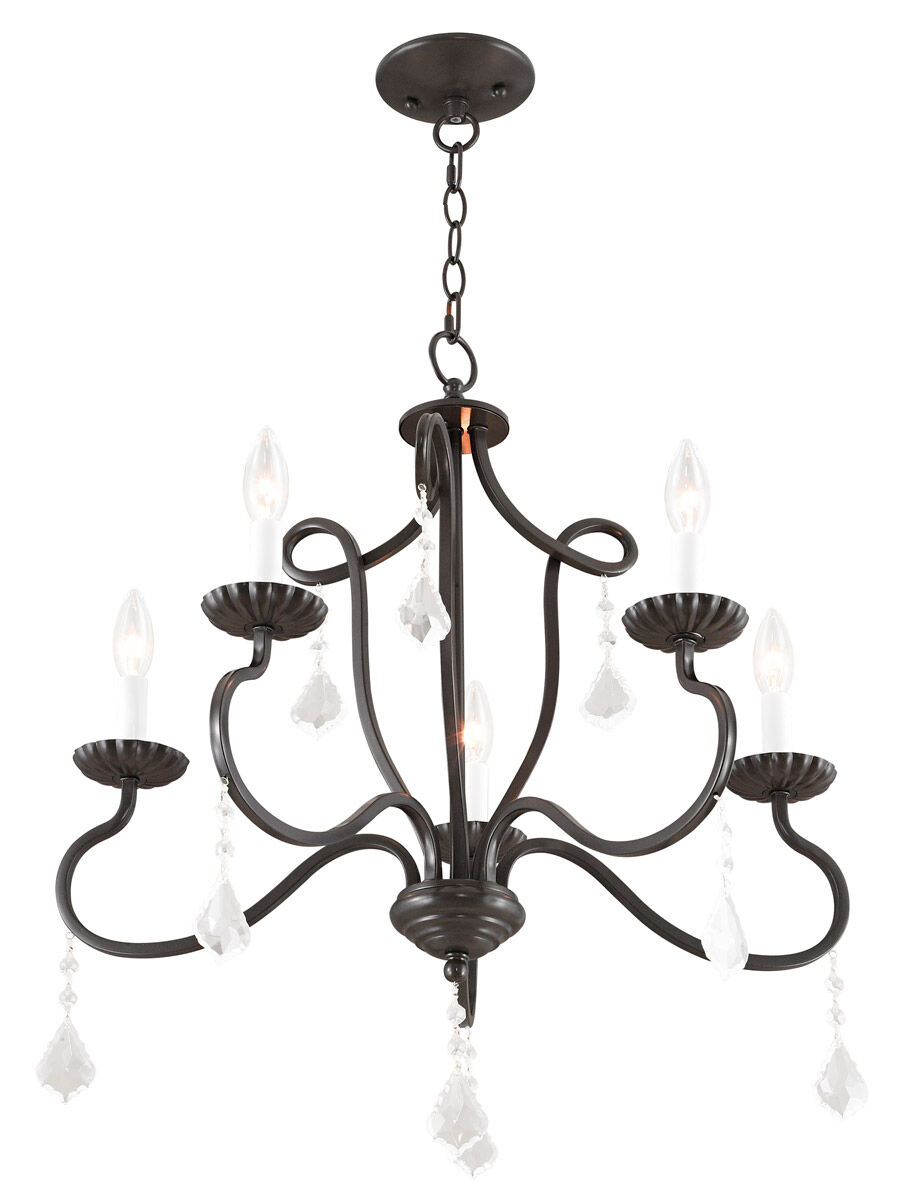 Callisto 5 Light 24 inch English Bronze Chandelier Ceiling Light