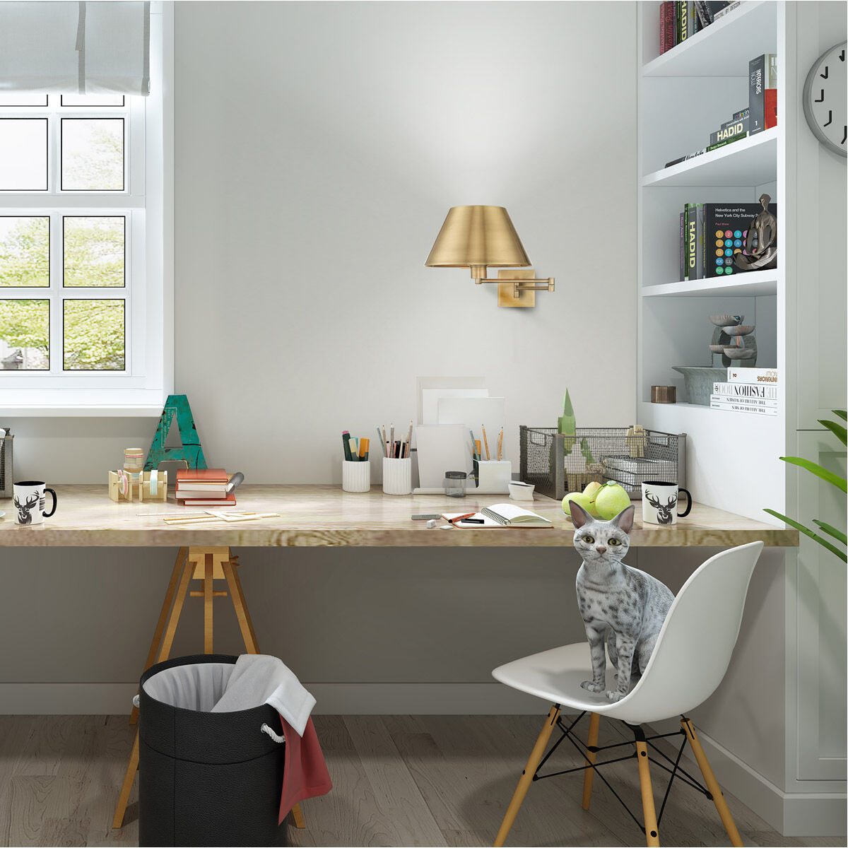 Allison 25 inch 100.00 watt Antique Brass Swing Arm Wall Lamp Wall Light