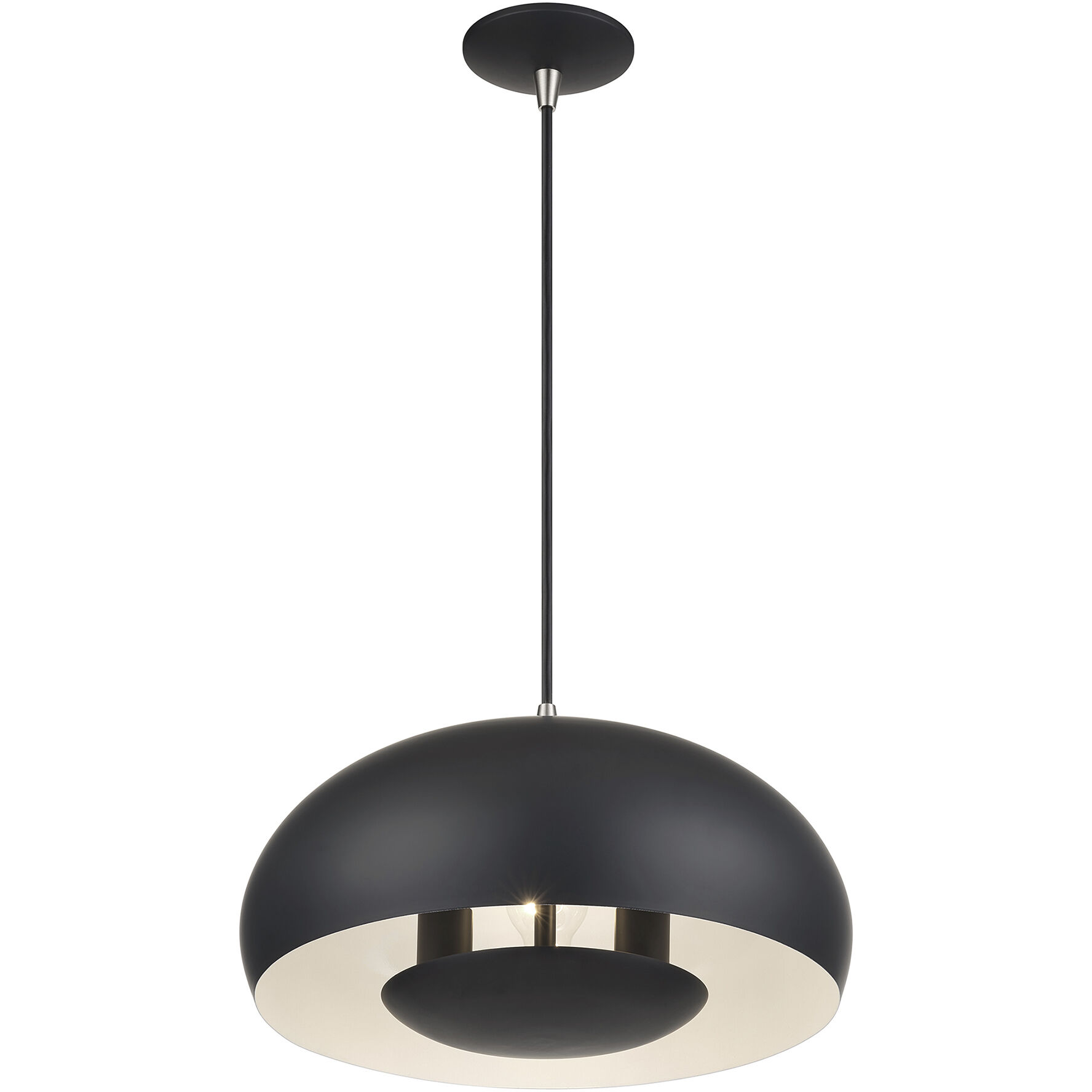 Domma 3 Light 17 inch Black with Brushed Nickel Accents Pendant Ceiling Light