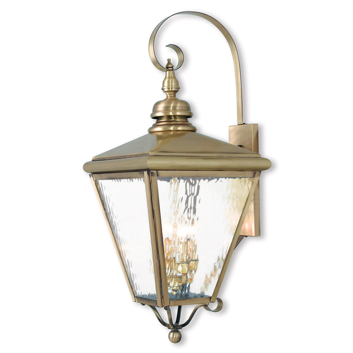 Cambridge 4 Light 35 inch Antique Brass Outdoor Wall Lantern