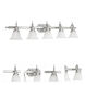 French Regency 5 Light 40.5 inch Brushed Nickel Bath Vanity Wall Light