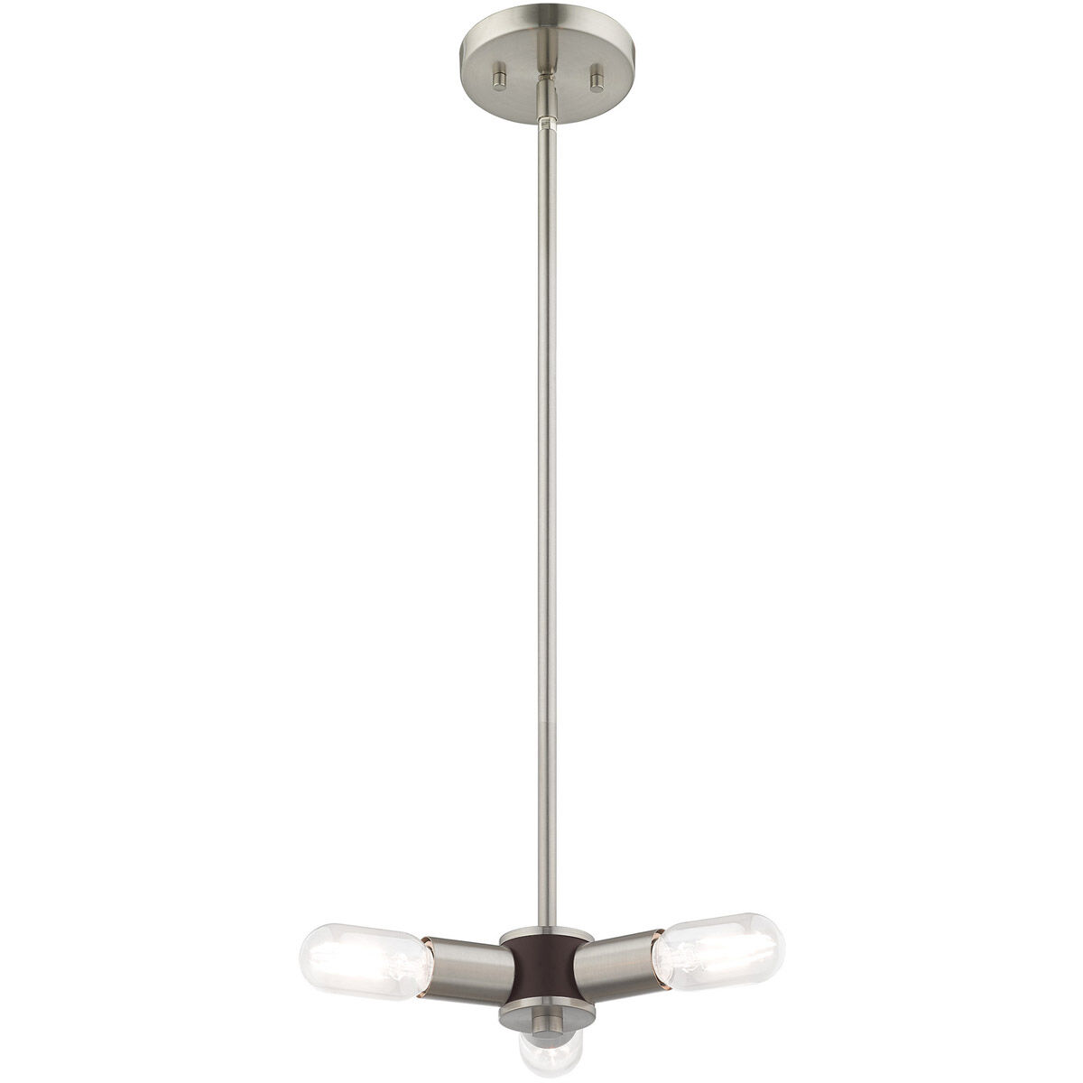 Copenhagen 3 Light 13 inch Brushed Nickel Mini Chandelier Ceiling Light