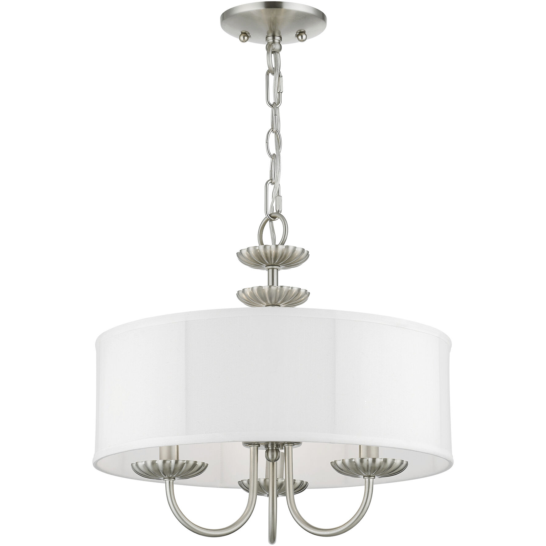 Brookdale 3 Light 16 inch Brushed Nickel Pendant Chandelier Ceiling Light