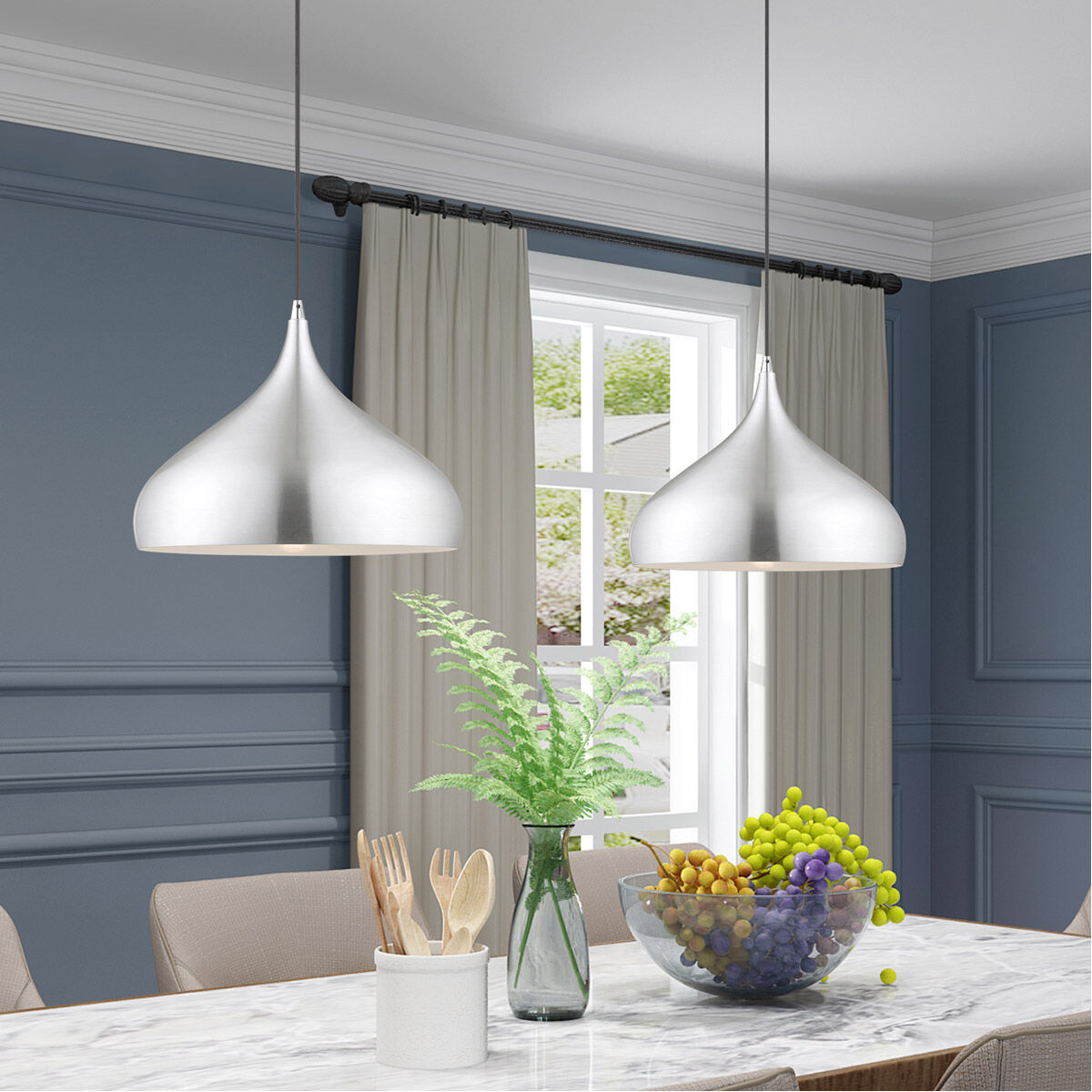 Allison 1 Light 16 inch Brushed Aluminum Mini Pendant Ceiling Light