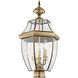 Monterey 3 Light 23.5 inch Antique Brass Outdoor Post Top Lantern