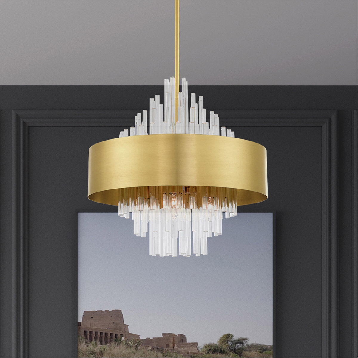 Orenburg 8 Light 21 inch Natural Brass Pendant Chandelier Ceiling Light