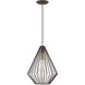 Linz 1 Light 12 inch Bronze with Antique Brass Accents Pendant Ceiling Light