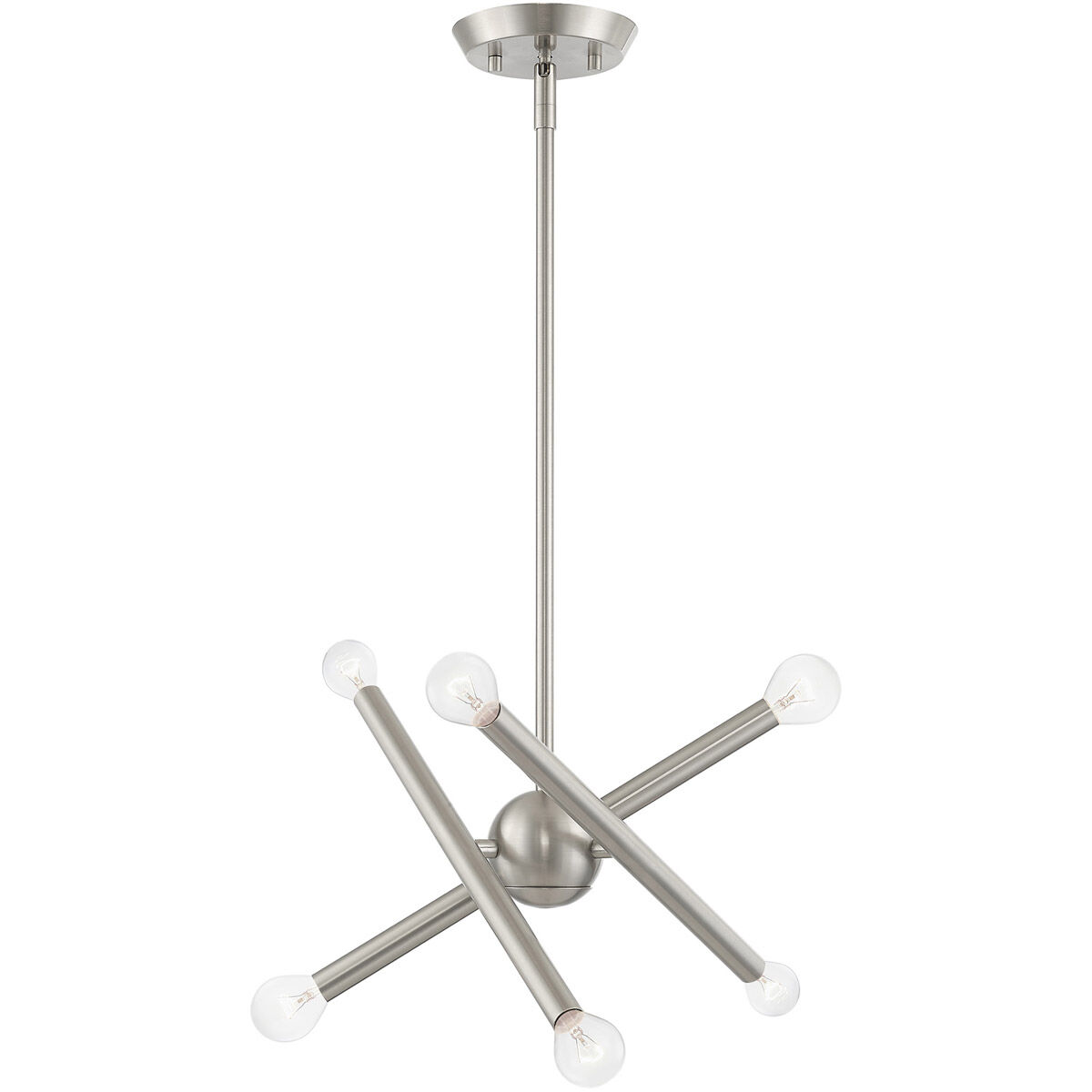 Soho 6 Light 13 inch Brushed Nickel Chandelier Ceiling Light