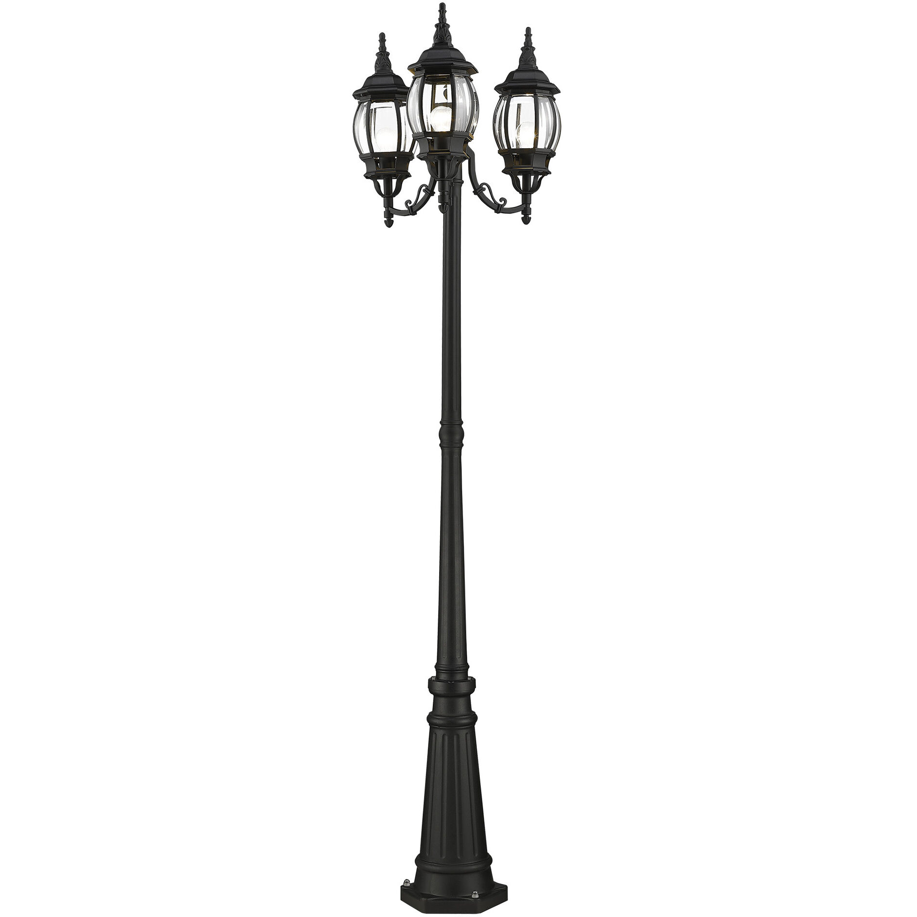 Frontenac 3 Light 84 inch Textured Black Outdoor Post Light