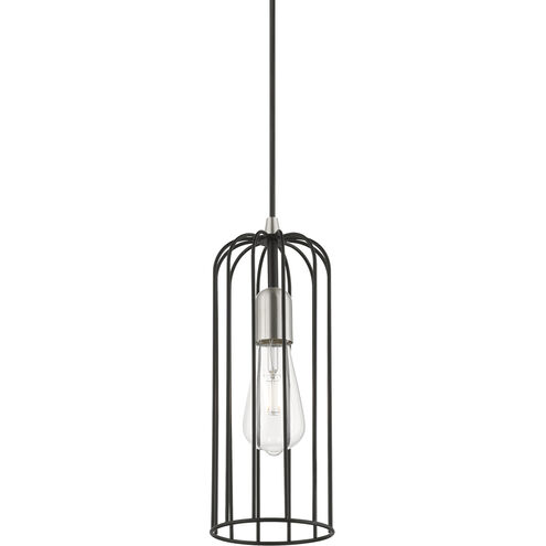 Glenbrook 1 Light 5 inch Black with Brushed Nickel Accents Pendant Ceiling Light