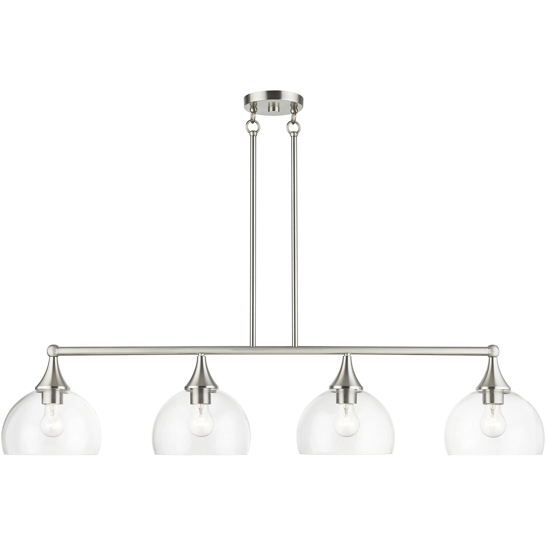 Glendon 4 Light 8.25 inch Brushed Nickel Large Linear Chandelier Ceiling Light