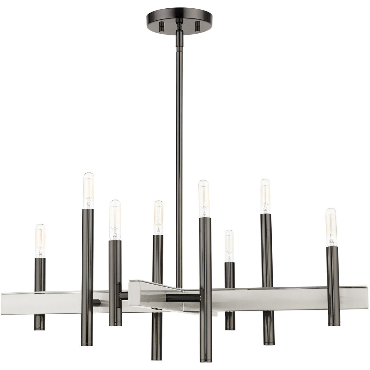 Denmark 8 Light 28 inch Black Chrome Chandelier Ceiling Light